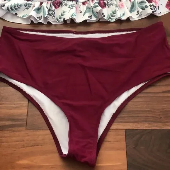 Floral high neck tankini, XL - Picture 2 of 4